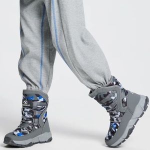 Hobibear Kids Blue & Gray Camo Winter Boots